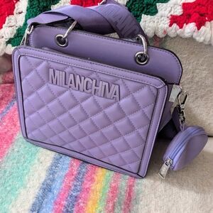 Quilted Lavender Crossbody Bag